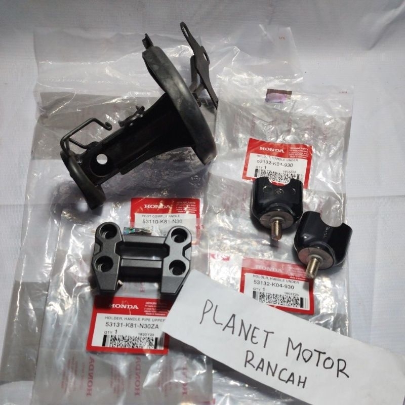 Paket Komplit Post Comp Holder Under Dudukan Stang Atas Bawah Beat Street Orginal Ahm