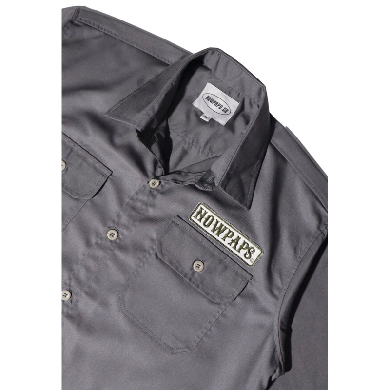 kemeja workshirt unisex charcoal darkgrey/workshirt nowpaps abu tua local brand