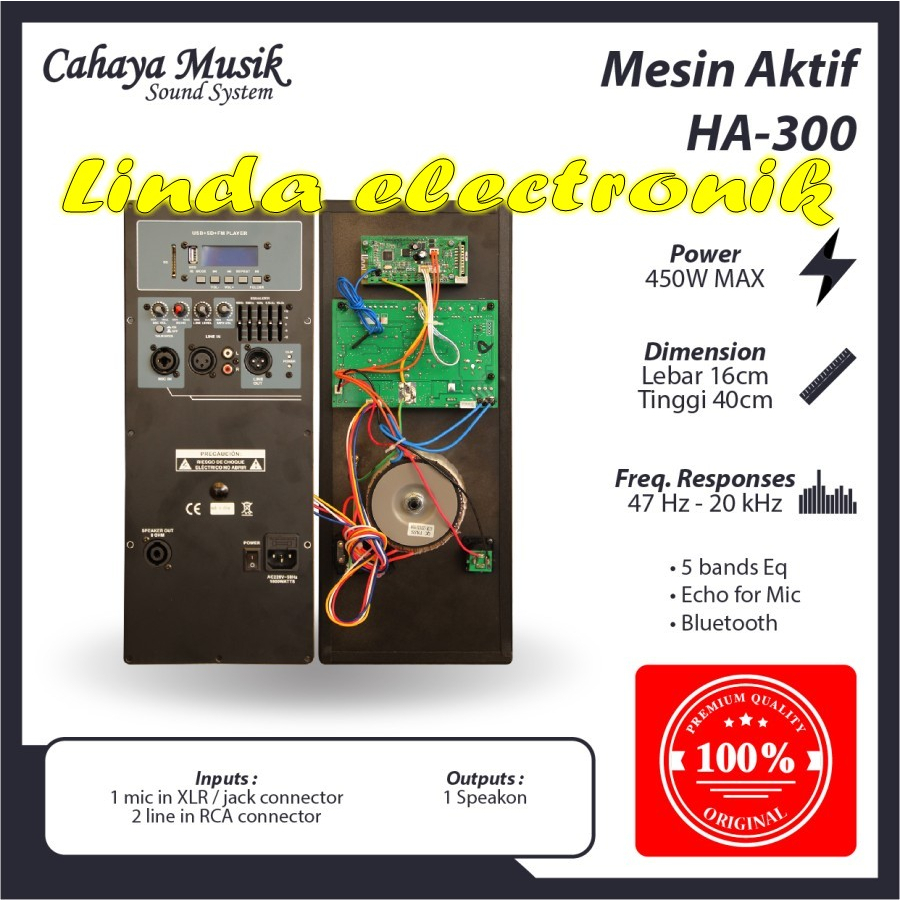 mesin speaker aktif power kit aktif ha300 ha 300 original