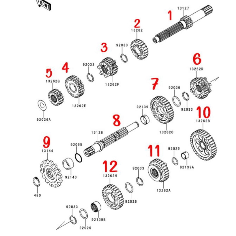 Gear gir rasio set klx s l bf dt DTracker ORIGINAL