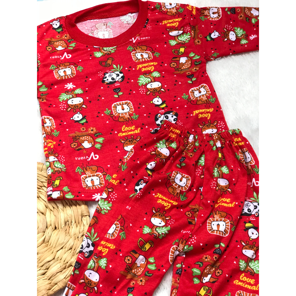 Setelan Baju Bayi Motif Setelan Baju Bayi Kancing Pinggir Baju Bayi Lucu Ukuran S, M Umur  3 Bulan - 2 Tahun