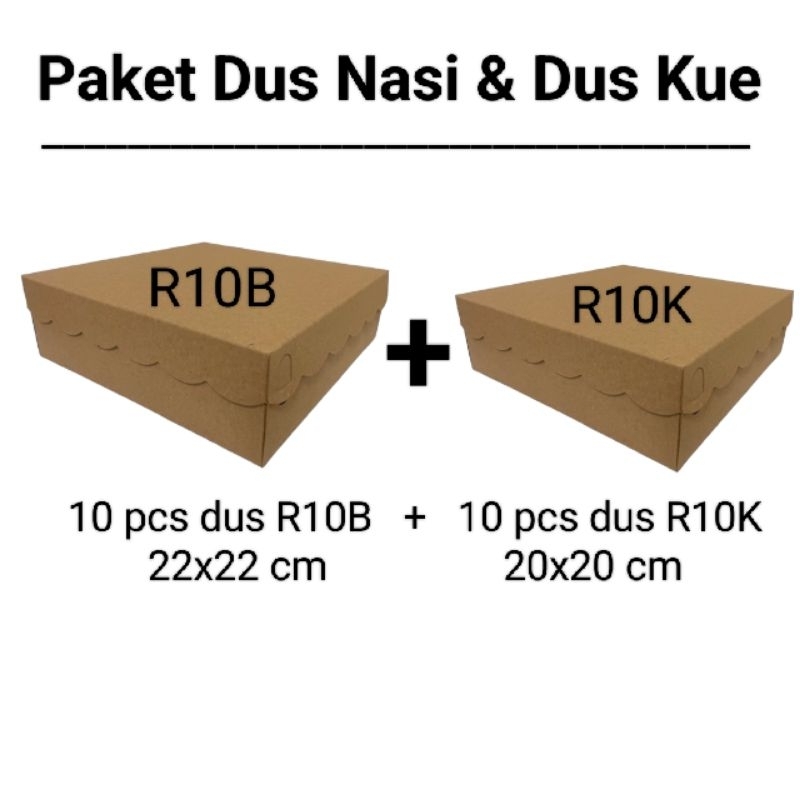 

PAKET DUS NASI KUE R10B R10K 22X22 20X20 KRAFT COKLAT POLOS