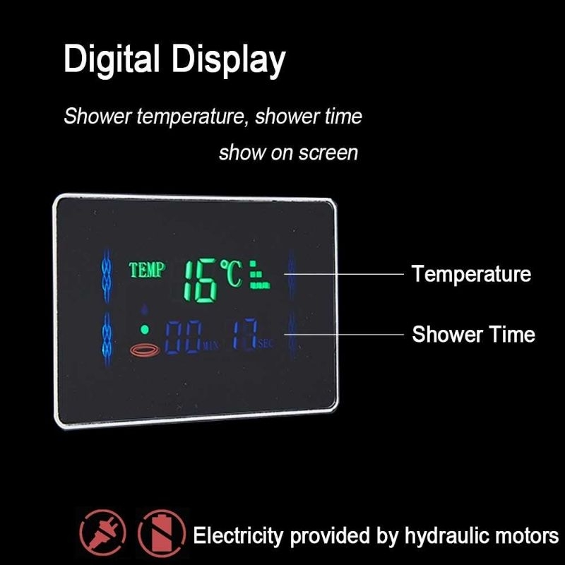 MYQualife Shower Mandi Panel LED Massage Jets Wall Mounted - 8009