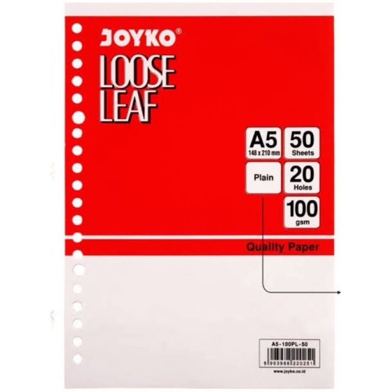 

LOOSE LEAF JOYKO A5 ISI 50 POLOS / ISI BINDER A5 JOYKO PLAIN