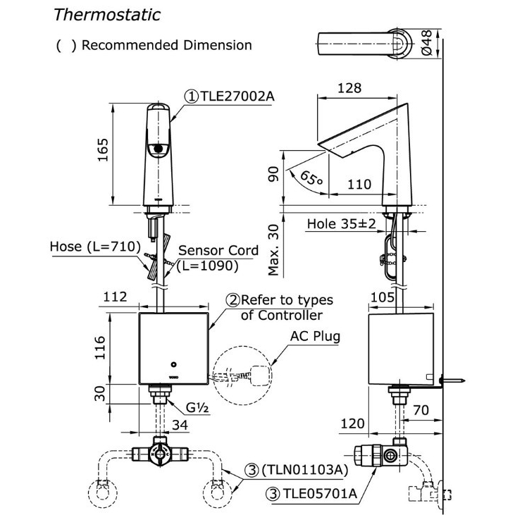 Kran Wastafel Sensor TOTO TLE27002A / Kran Sensor AC - DC - AC/LISTRIK