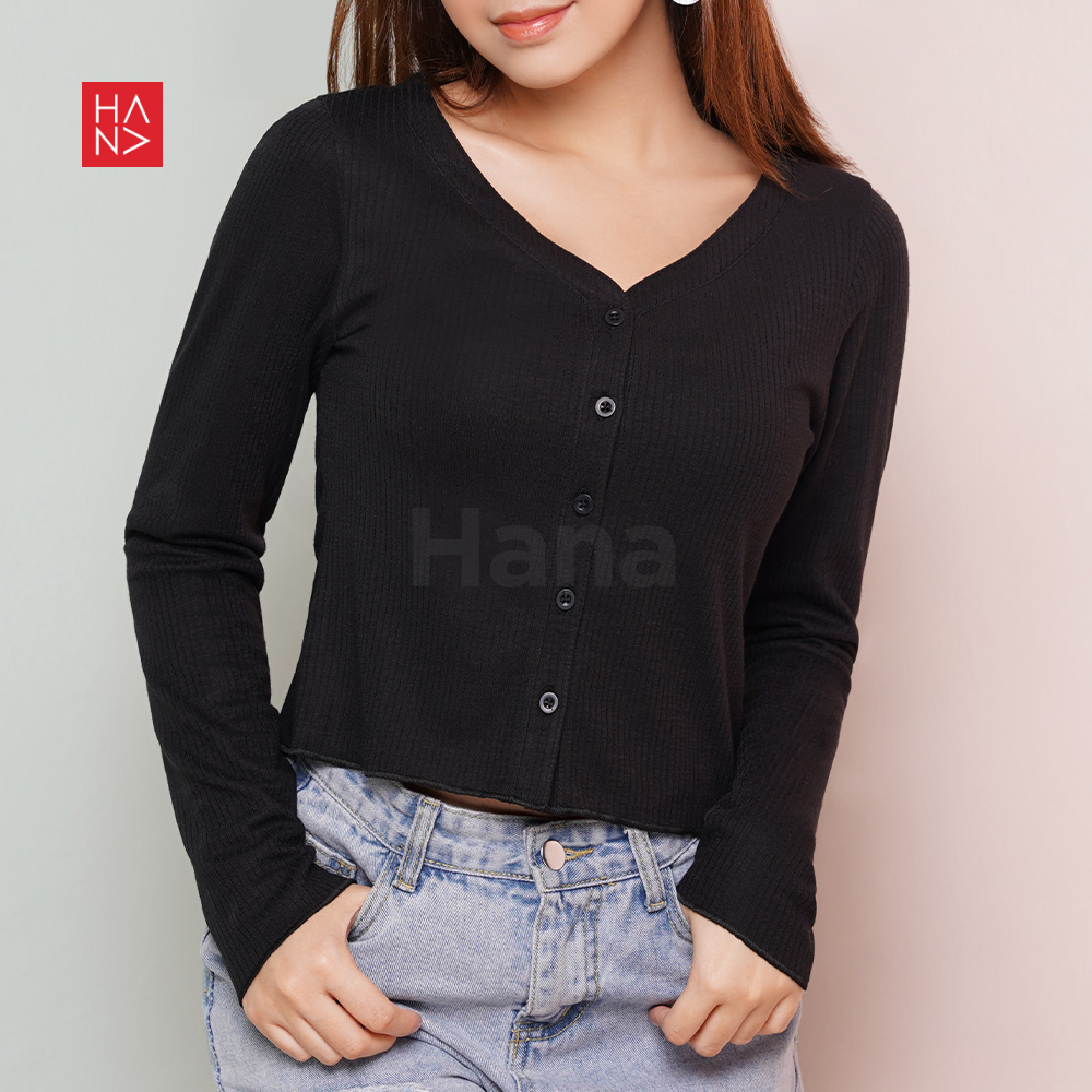 Hana Fashion [Big Size] - Rina Cardigan Long Sleeve Outer Wanita / Kardigan Wanita Korea - JK056