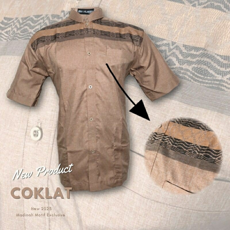 Koko Dewasa Motif Lengan Pendek Kohem Santai Bin Husein