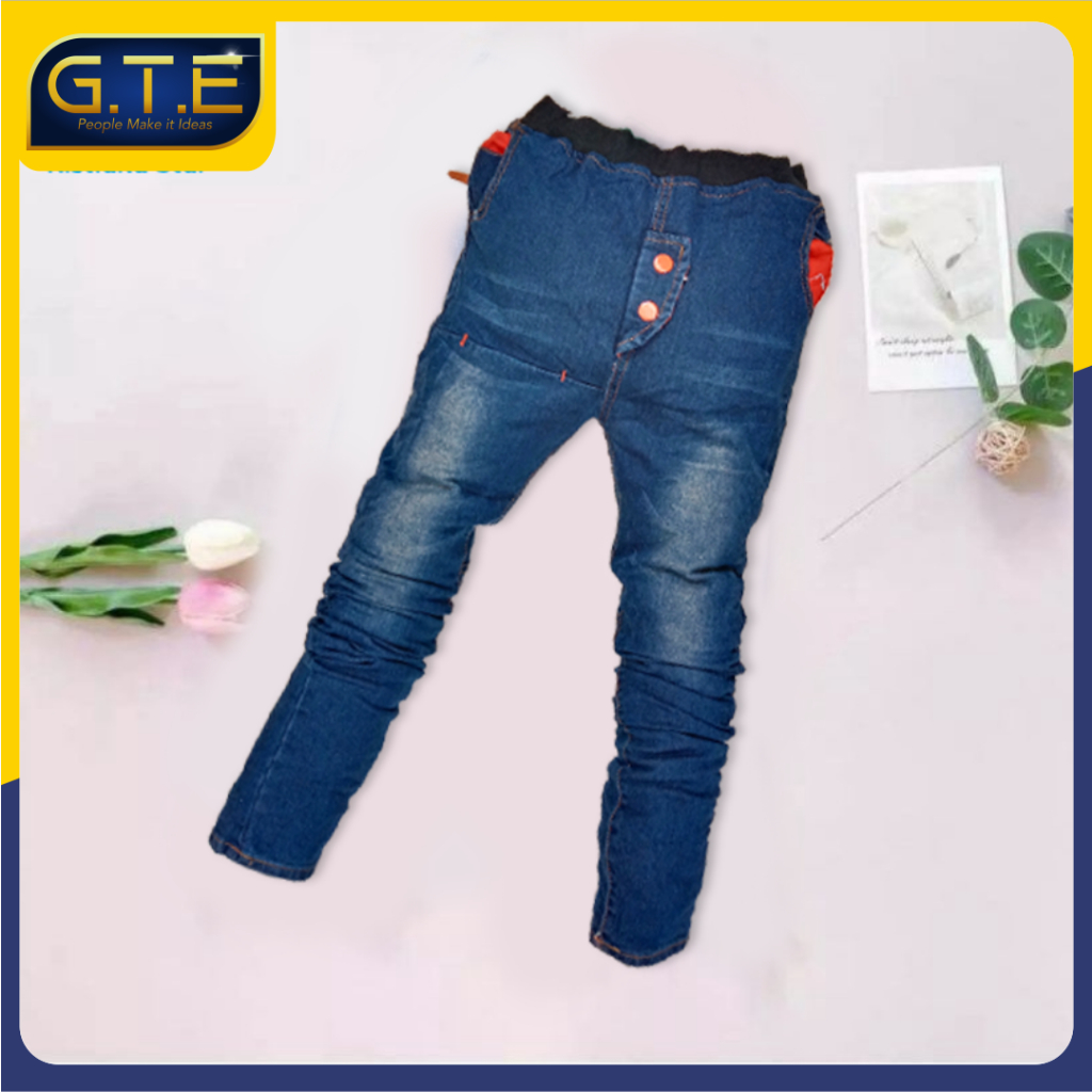 Celana jeans burbery anak unisex tanggung celana Levis anak cowok/cewek celana denim anak panjang