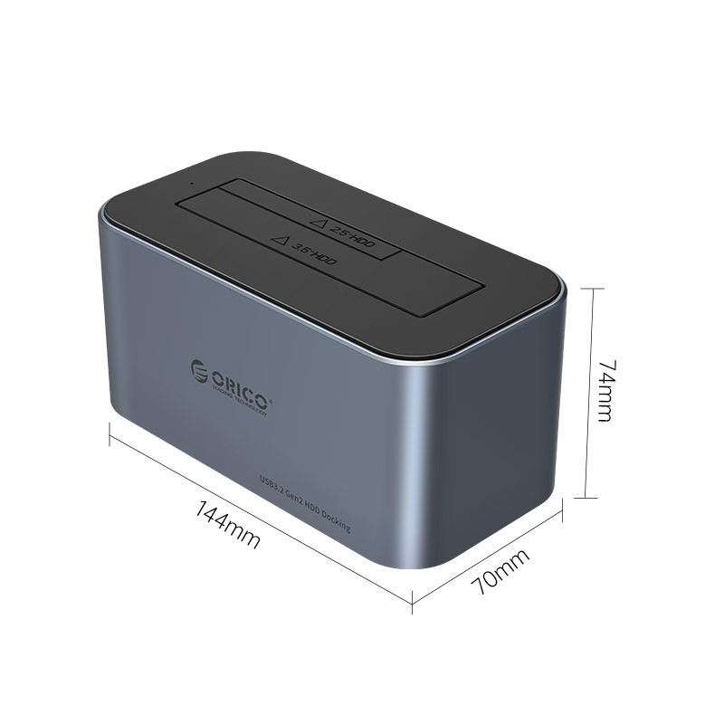 Docking ssd hdd orico 1 bay Slot 3.5&quot; 2.5&quot; sata type-c usb 3.2 10Gbps 6616c3 6616-c3 - hard disk drive dock 2.5 3.5 inch sata3