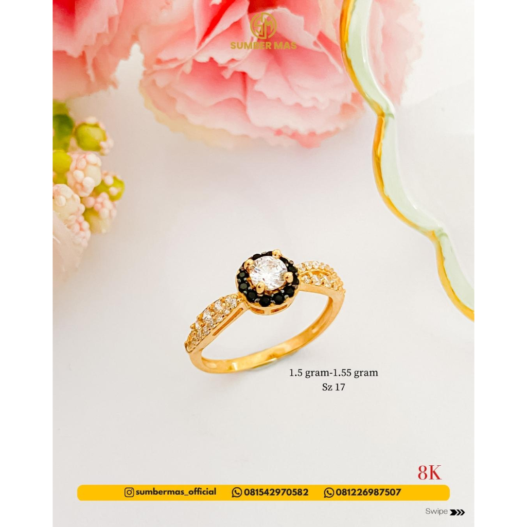 BLACK STONE SERIES RINGS 8K - SUMBER MAS