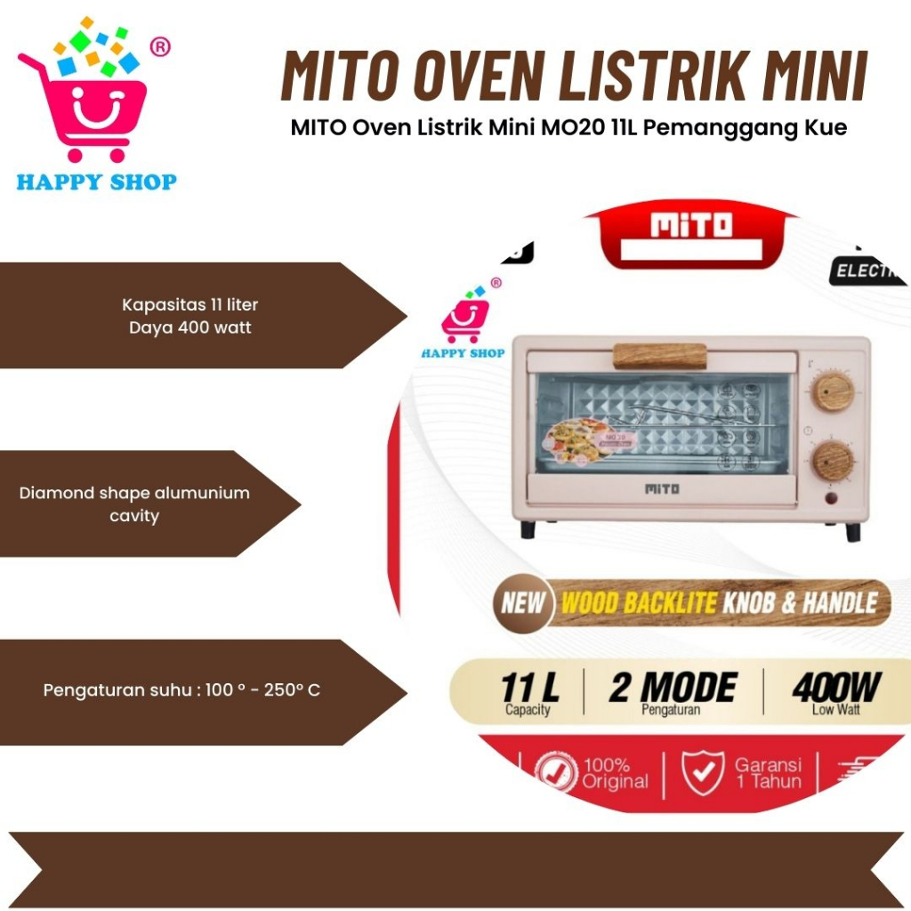 Mito Oven Listrik Mini MO20 11L Pemanggang Kue