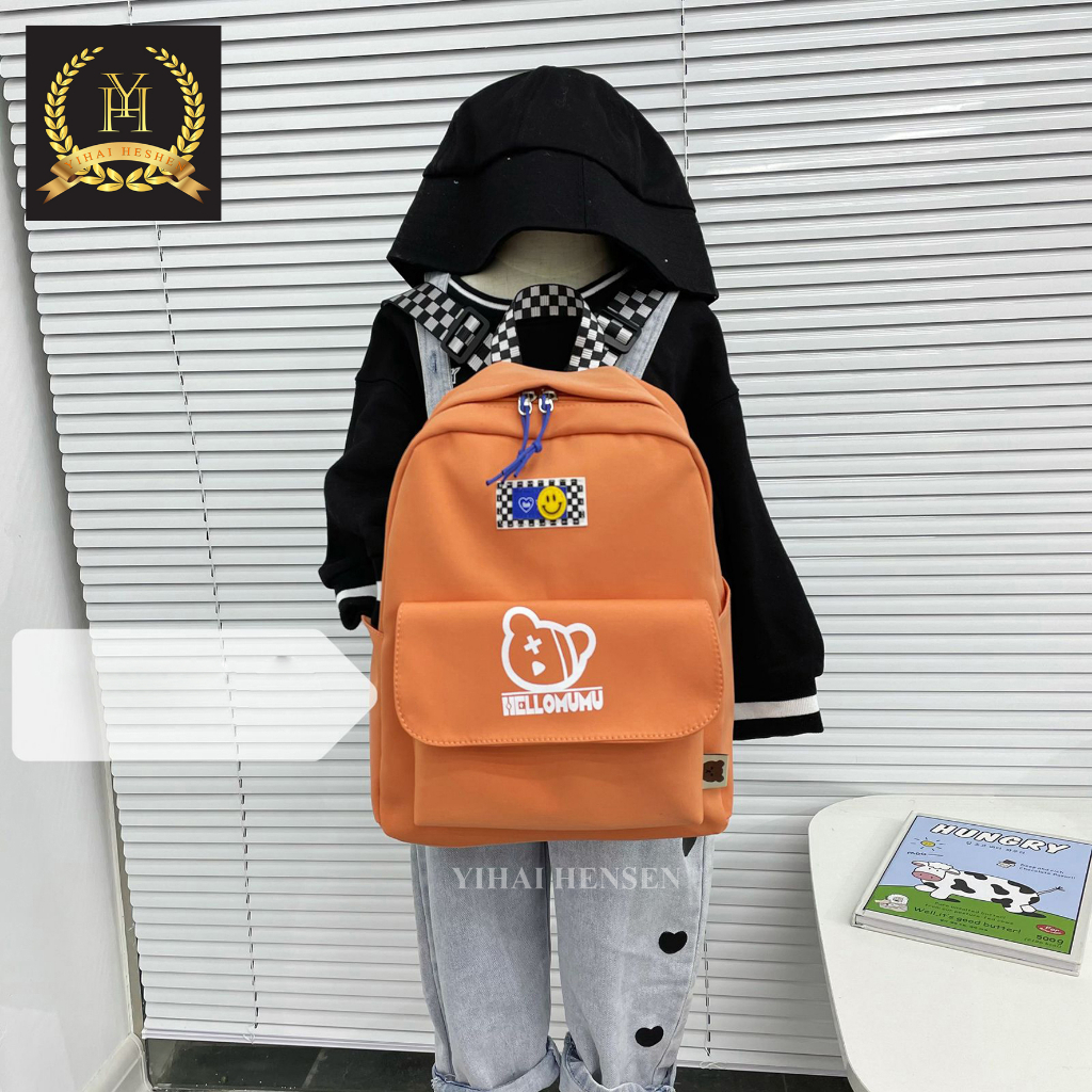 [ Y&amp;H] Tas Ransel Anak Sekolah TK SD Tas Backpack Motif Simple Tas Punggung Unisex - YH298