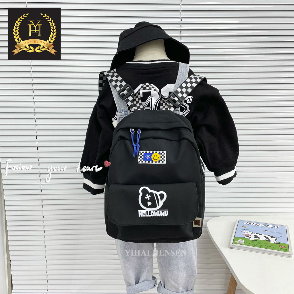 [ Y&amp;H] Tas Ransel Anak Sekolah TK SD Tas Backpack Motif Simple Tas Punggung Unisex - YH298