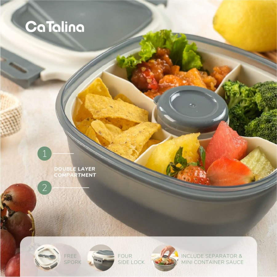 CA TALINA Lunch Box Simple 1200 ml - Kotak Makan Anak Plastik