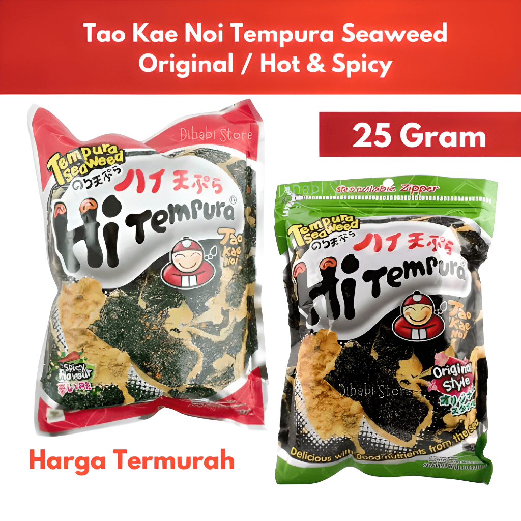 

Tao Kae Noi Tempura Seaweed Original / Hot Spicy 25 Gram