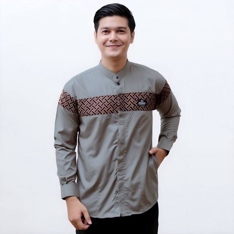 Baju Muslim Pria Dewasa Lengan Panjang Baju Koko Polos Mix Motif Bata Terbaru 2023 Bahan Toyobo Size L XL XXL By SULMIT COLLECTION  // Koko Kobata Qynang Kombinasi Batik // Koko Pria Gus Azmi Hadroh Azzahir // KEMEJA KOKO PRIA BAJU Kurta // KOKO PUTIH