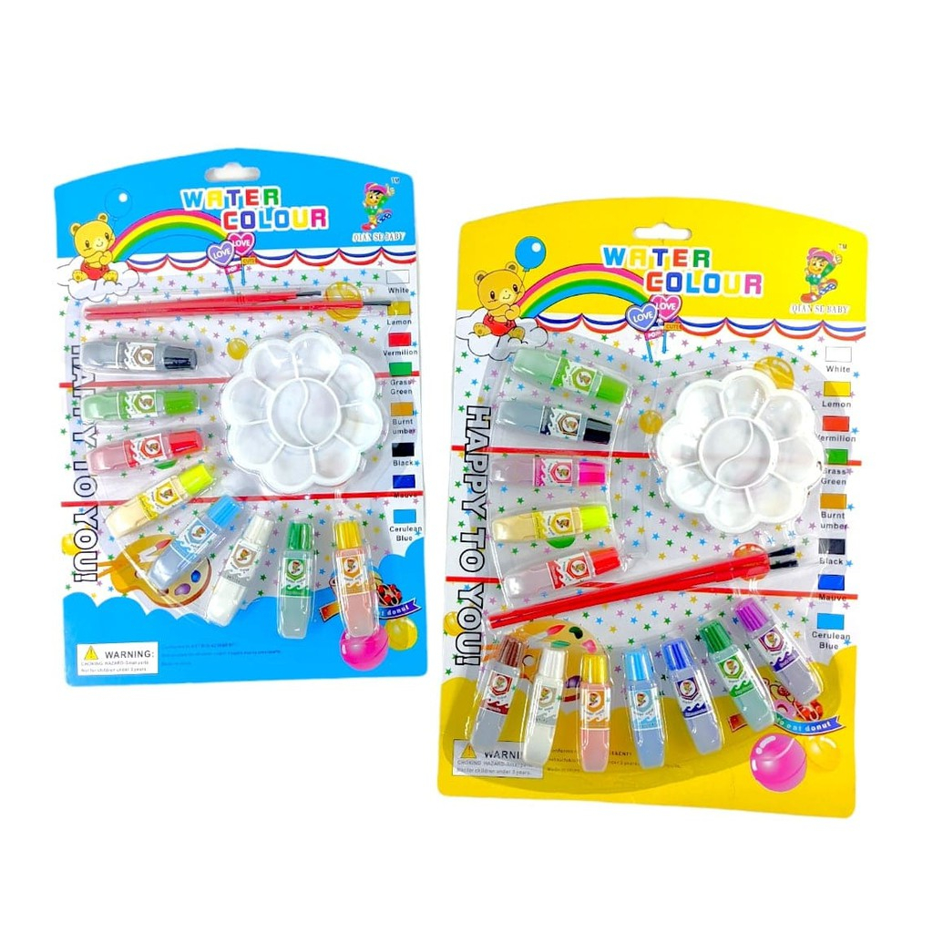 

water color\cat air lukis set + 2kuas,piring