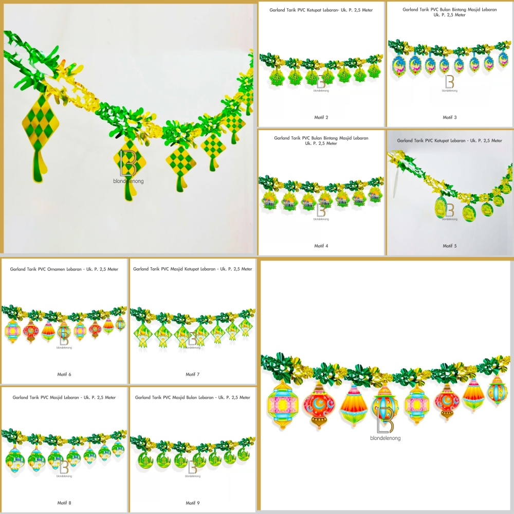 Garland Garlan Benner Hiasan Pajangan Gantung Ketupat Mini Gantungan Slinger Tarik Dinding Ornamen O
