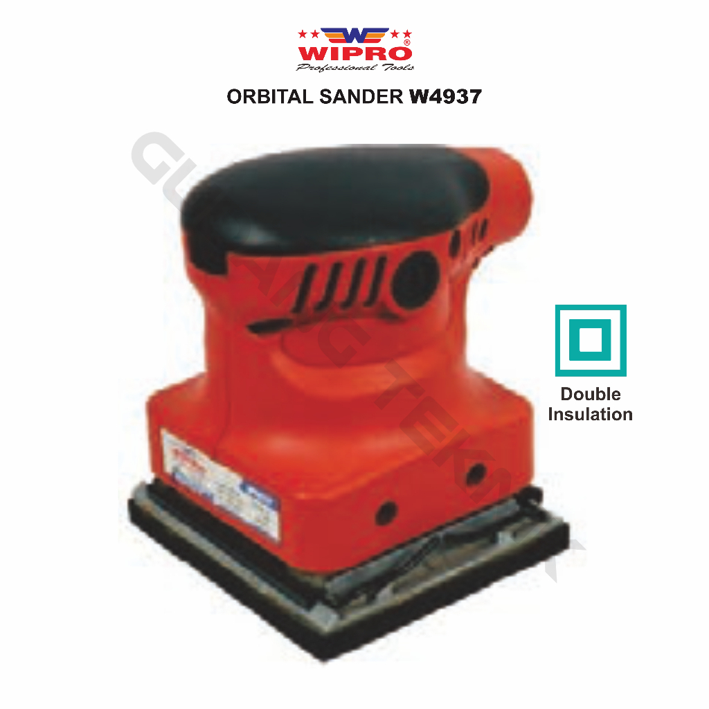 Mesin Amplas Sander 170W WIPRO W-4937 / Mesin Palm Sander Elektrik 220V - Finishing Orbital Sander WIPRO W4937