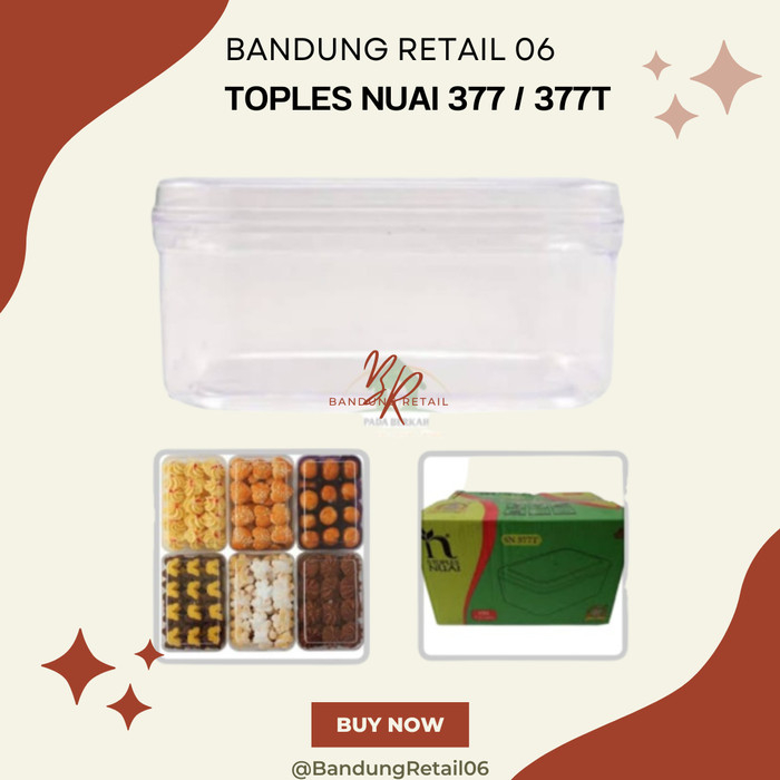1 DUS -Toples Kue Kering Bentuk Persegi Panjang Kotak Bulat Oval Merk Nuai SN 377T SN 377 SN 388 SN 