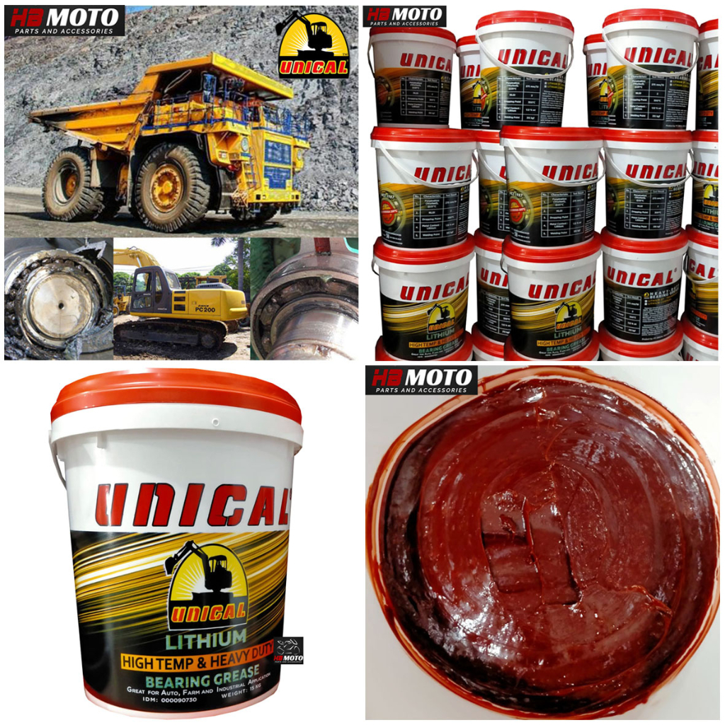1 PAIL 15KG Minyak Gemuk UNICAL LITHIUM - High Temp & Heavy Duty-Bearing GREASE (Merah)/GEMUK PELUMA