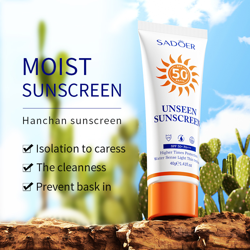 SADOER SPF50+ PA+++Sunscreen Cream SPF50 Gel Isolation Lotion Moisturizing Whitening Unseen Sunscreen