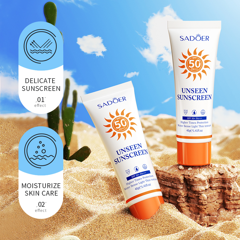 SADOER SPF50+ PA+++Sunscreen Cream SPF50 Gel Isolation Lotion Moisturizing Whitening Unseen Sunscreen