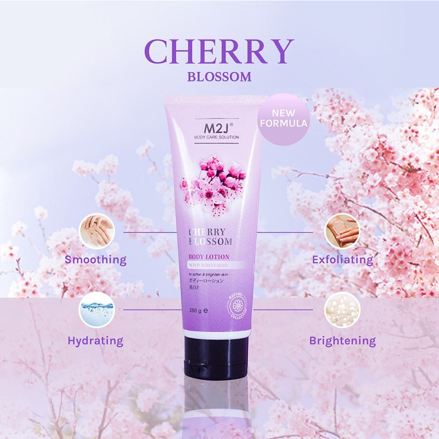 Qeila - Whitening Body Lotion Cherry Blossom 250 g By M2J | Ready Stock