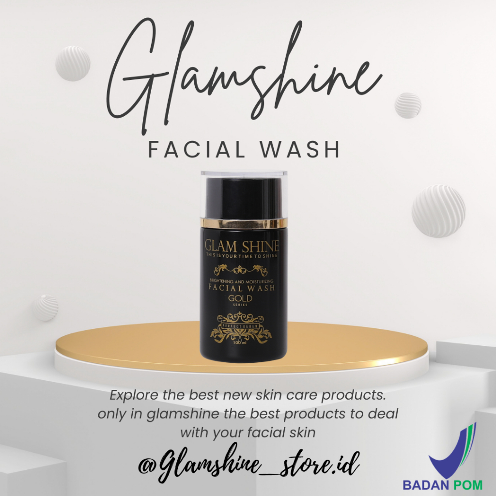 Facial Wash Foam Glamshine Sabun Wajah Kosmetik Pemutih Pencerah Wajah Glowing Flek Hitam Jerawat Ac