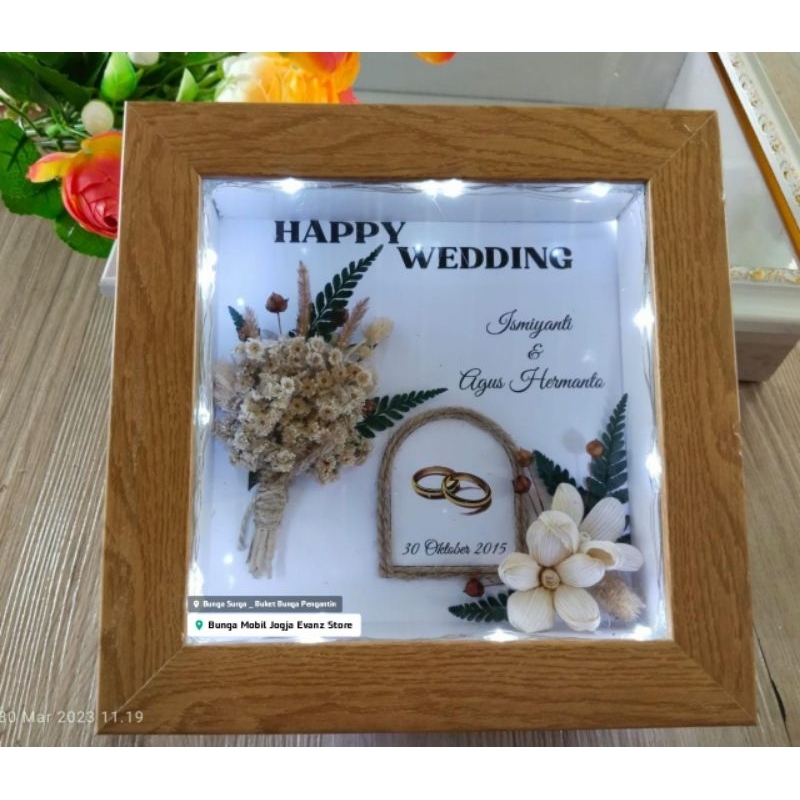 BINGKAI MAHAR PERNIKAHAN/  BINGKAI FRAME MAHAR PENGANTIN/ FRAME MAS KWIN / FIGURA HIASAN MAHAR / BIN