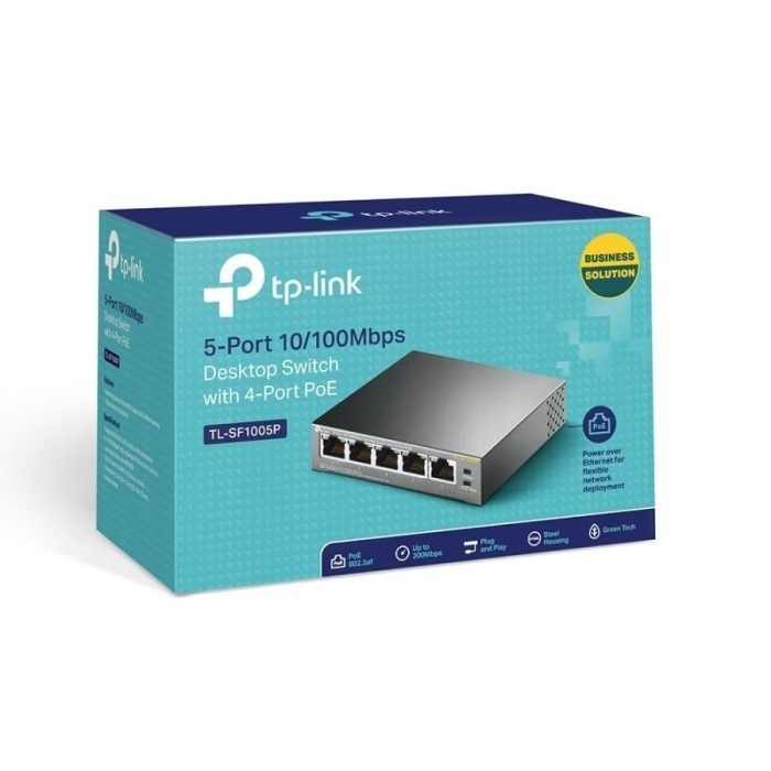 TP-LINK 5-Port 10/100Mbps Desktop Switch with 4-Port PoE TL-SF1005P