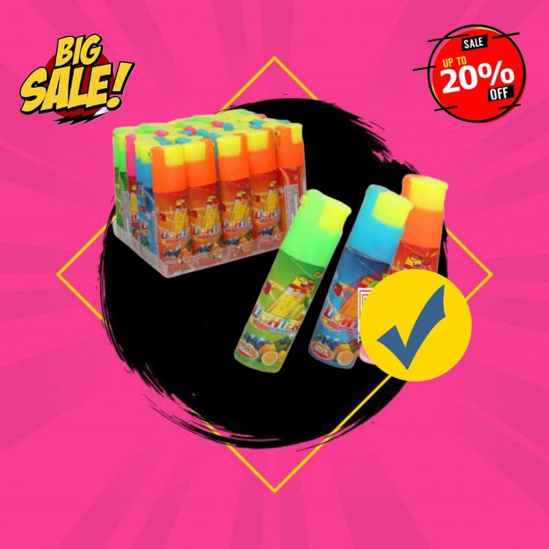 Permen semprot korek rasa buah