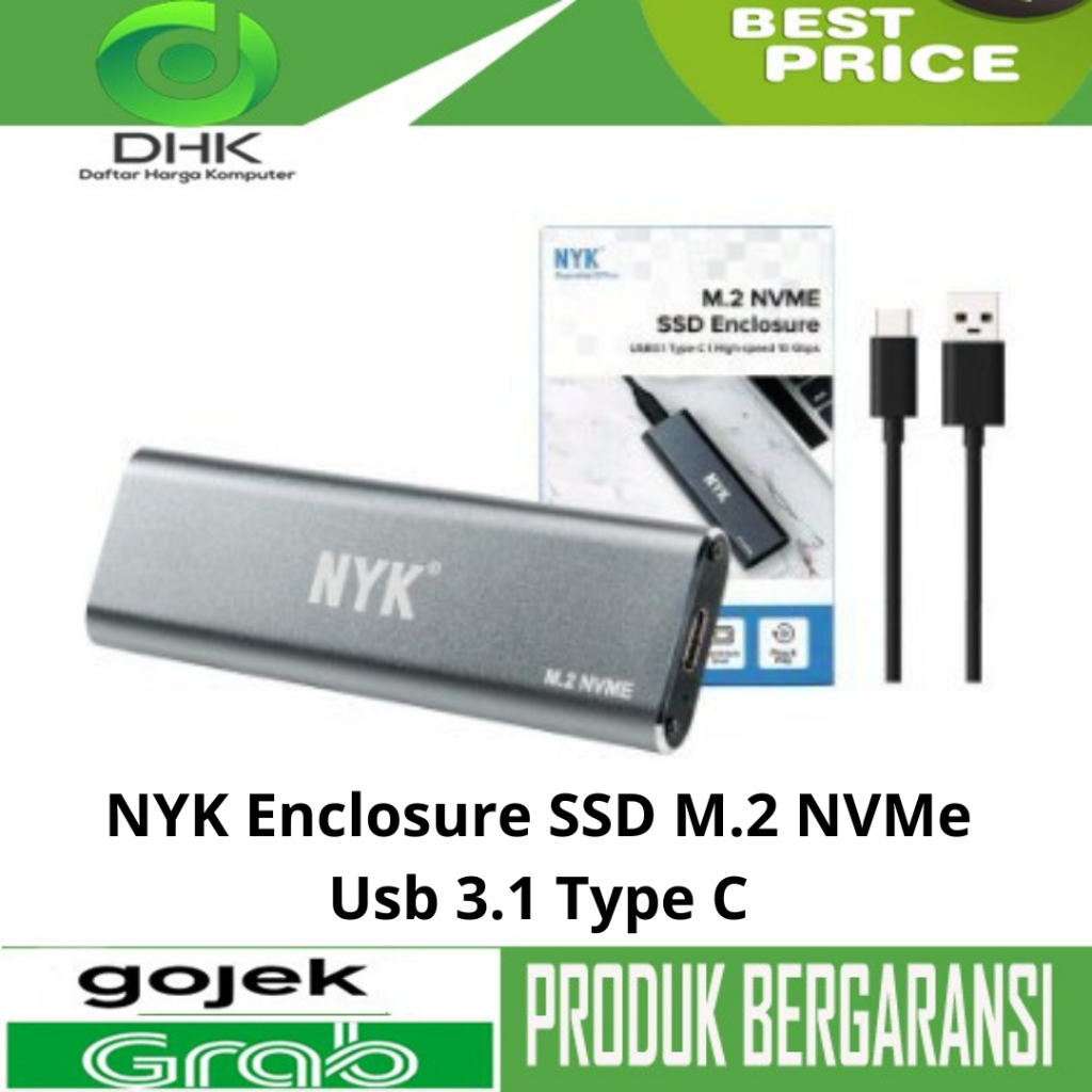 NYK Enclosure SSD M.2 NVMe Usb 3.1 Type C