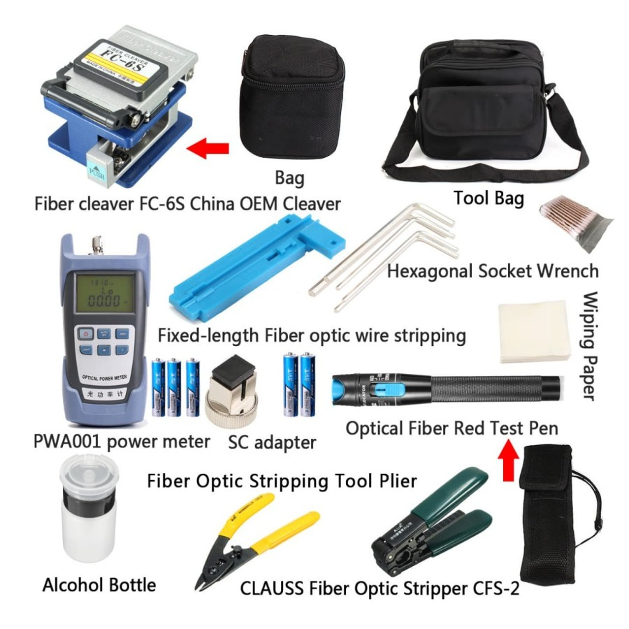 FTTH Fiber Optic Tools Kit Tools Sett FO