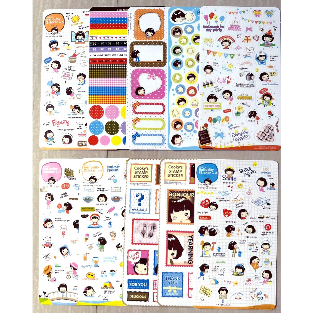 KR 3 Stiker Sticker Mini Lucu Mungil Emotikon Emoticon Motif Korea Korean Vintage Untuk Tempelan Buku kertas Case Casing Chasing HP Handphone Vintage Toples Botol Seticker Tumbler Gelas Buku Diary Kado Unik Murah