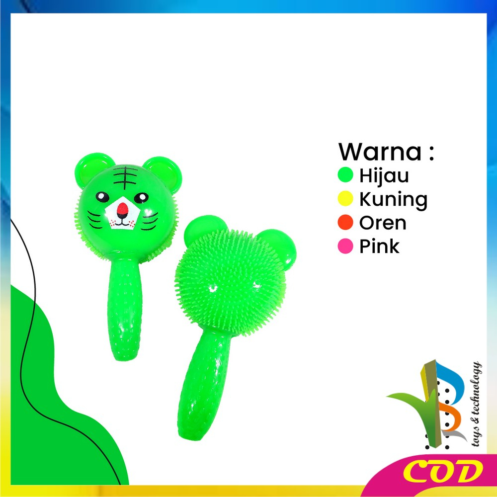 RB-M315 Mainan Bayi Rattle Rubber Stick Toys Boneka Lampu dan Bunyi / Maenan Anak Boneka Gigitan Bayi Rattle Stick Kerincingan