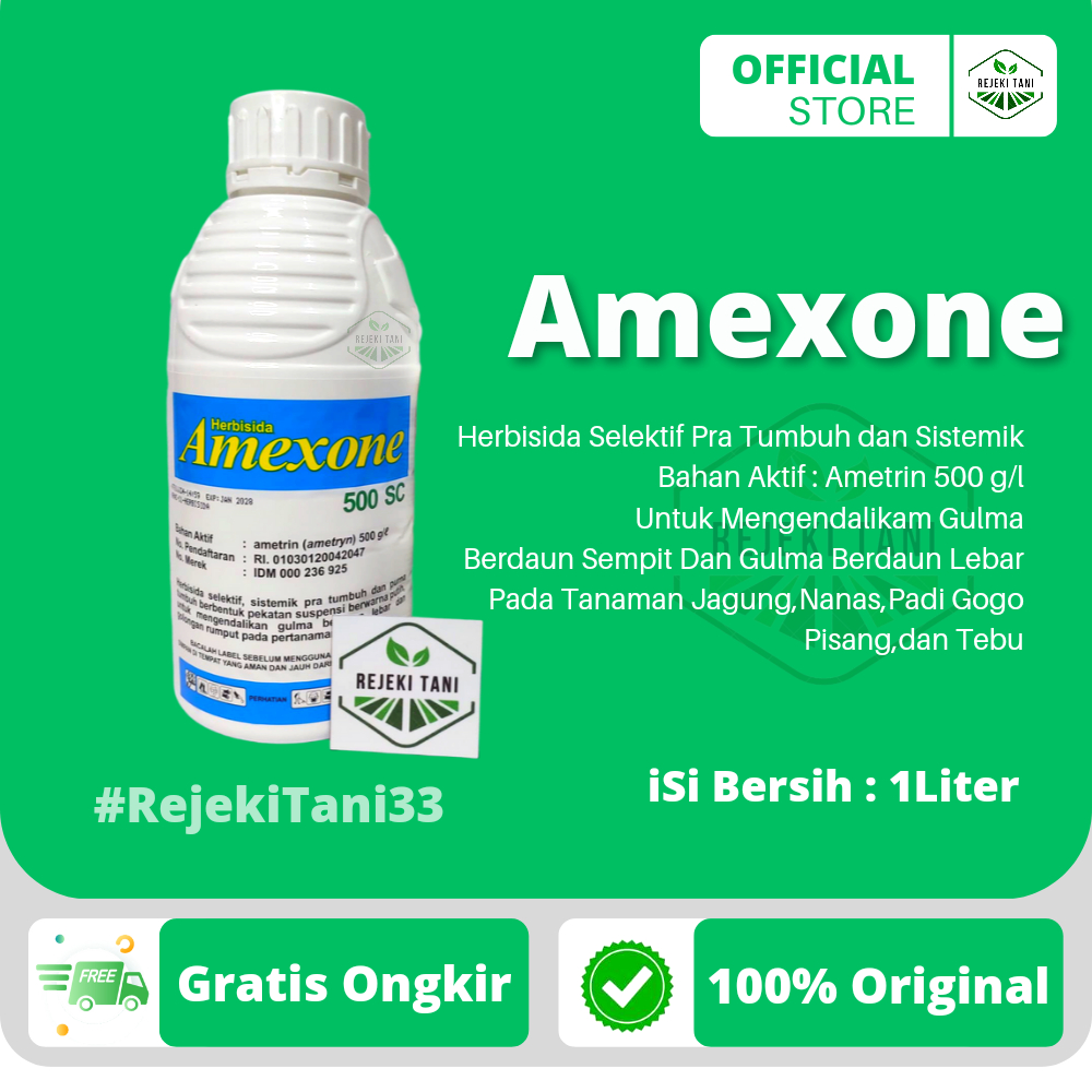 AMEXONE 500 SC 1 Liter Herbisida Selektif dan Sistemik Pembasmi Rumput Liar pada Tanaman Tebu isi 1L