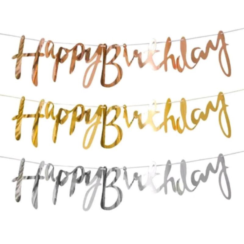 Backdrop Hiasan Lettering Happy Birthday Latin, Hiasan Dinding Ulang Tahun, Happy Birthday Gantung, 