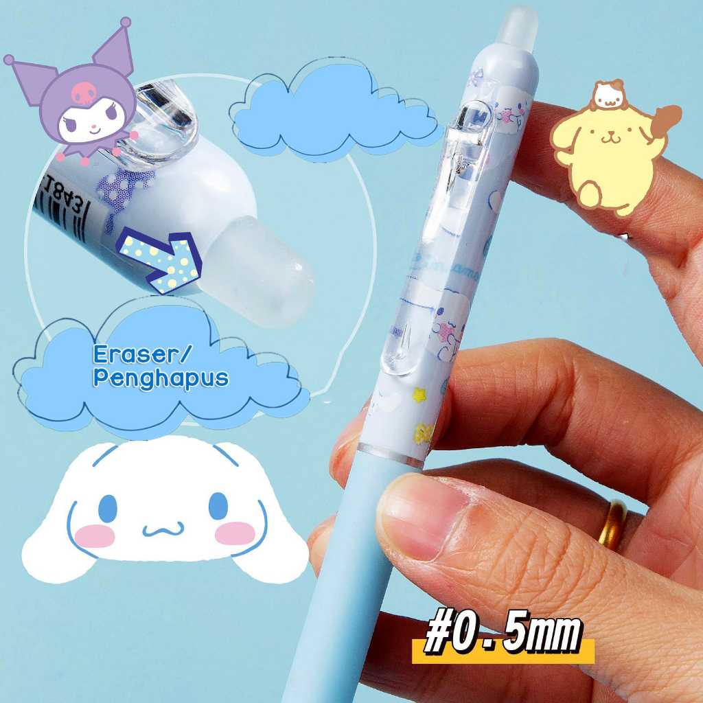 PULPEN PENGHAPUS MOTIF KARAKTER SANRIO ERASERABLE PEN GEL KOREA KOREAN KEKINIAN PULPEN LUCU PULPEN ANAK ALAT TULIS ALAT KANTOR MURAH BAGUS KEREN @banyak