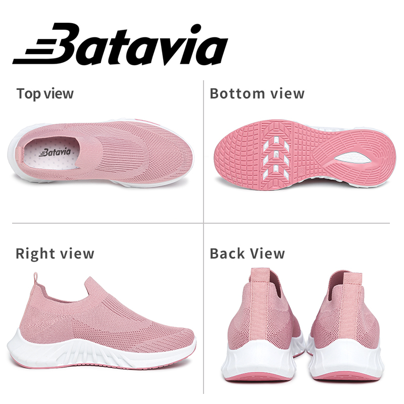 Sepatu Batavia Import Fashion Wanita Sepatu Woven Terbang Sepatu Wanita Terbaru Bernapas Sepatu Wanita Sepatu Jogging Dewasa Sepatu Wanita slip-On Kasual Sepatu Ibu Sepatu Sepatu Kerja A29