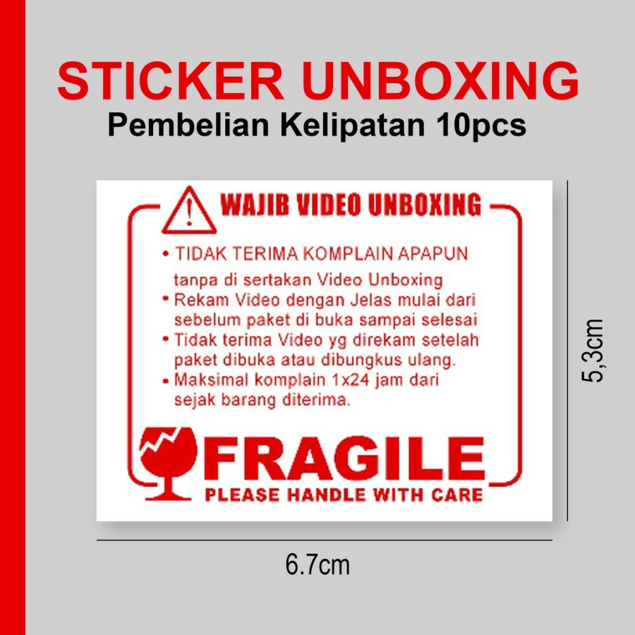 

Label Sticker Video UNBOXING / Stiker FRAGILE Pecah Belah (BACA DESKRIPSI)