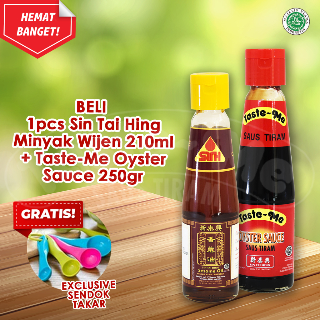 SIN TAI HING Minyak Wijen [210 ml] &amp; TASTE-ME Saus Tiram [250 gr]