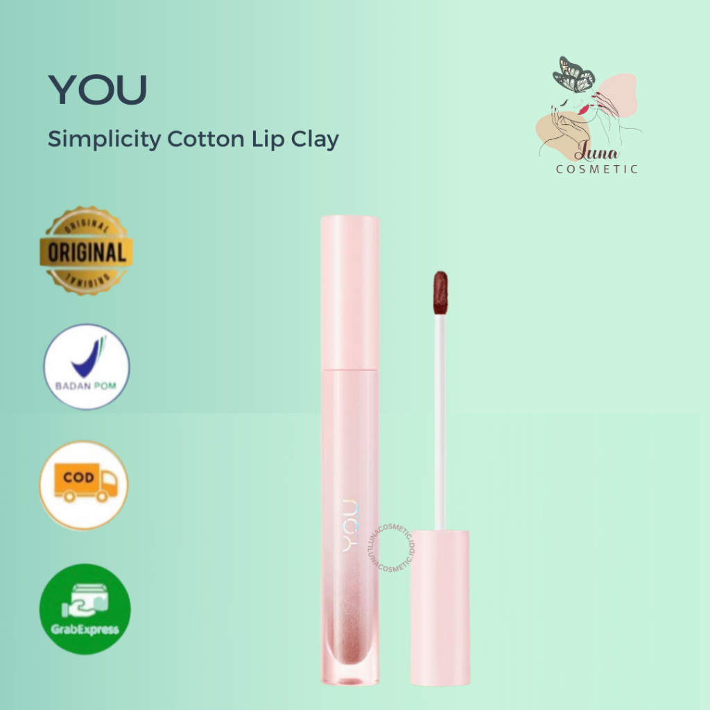 [NEW] YOU Simplicity Cotton Lip Clay | Lip Stain Lipstick Lembut Melembapkan Tahan Lama | Mousse Velvet Texture