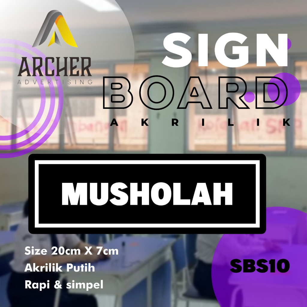 SIGN BOARD AKRILIK PENUNJUK RUANGAN | MUSHOLAH