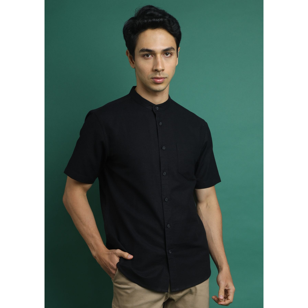 AMK Baju Koko Lengan Pendek KK Chandika S/s Hitam