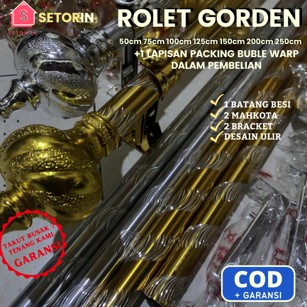 Besi Tiang Gorden Alumunium Full Set / Besi Rel Gorden