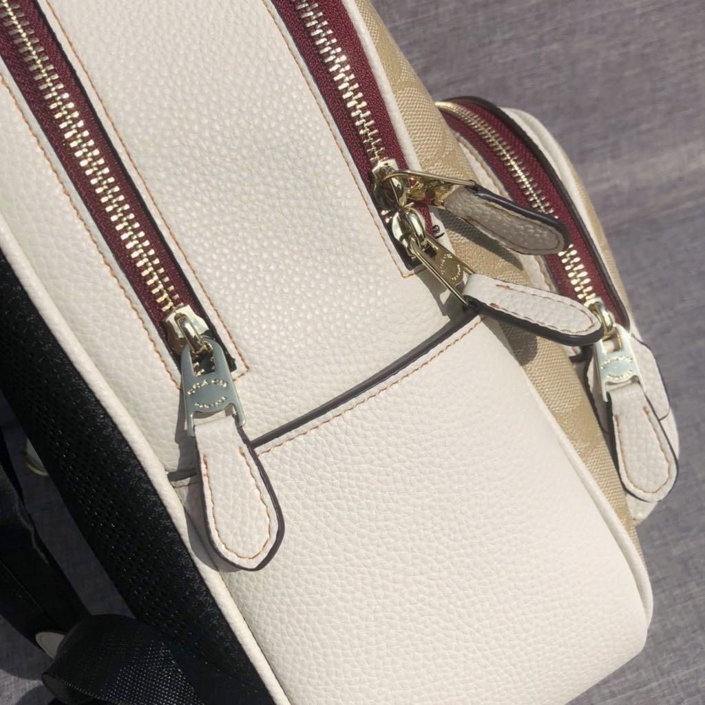 Coach Backpack Signature Large Beige White Ladies C5671 C7317 C3011 C2856 C3054 C1804