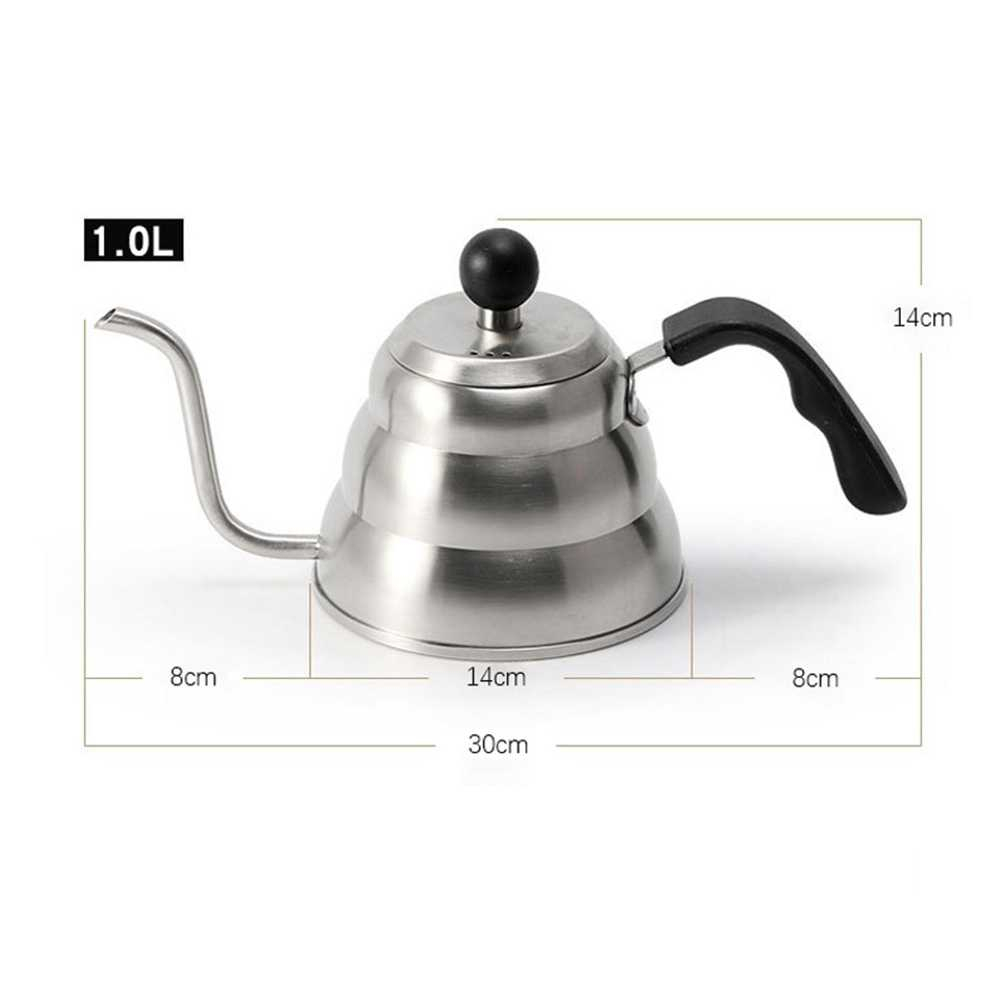 Teko Kopi Leher Angsa Coffee Maker Pot Drip Kettle 1L Tempat Minum Material Stainless Steel Anti Karat