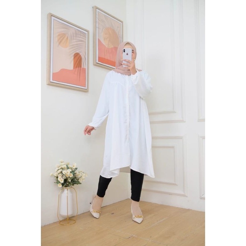 TUNIK HUMAIRA - TUNIK POLOS JUMBO - TUNIK POLOS CRINKLE AIRFLOW//TUNIK MUSLIMAH JUMBO