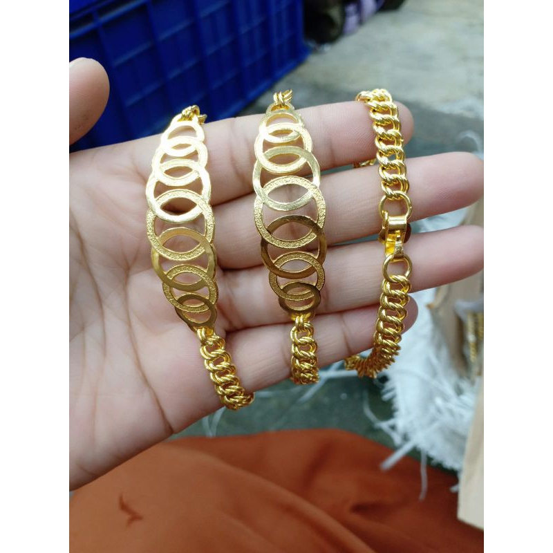 Gelang dan cincin audi replika emas 24 k tempahan toko emas